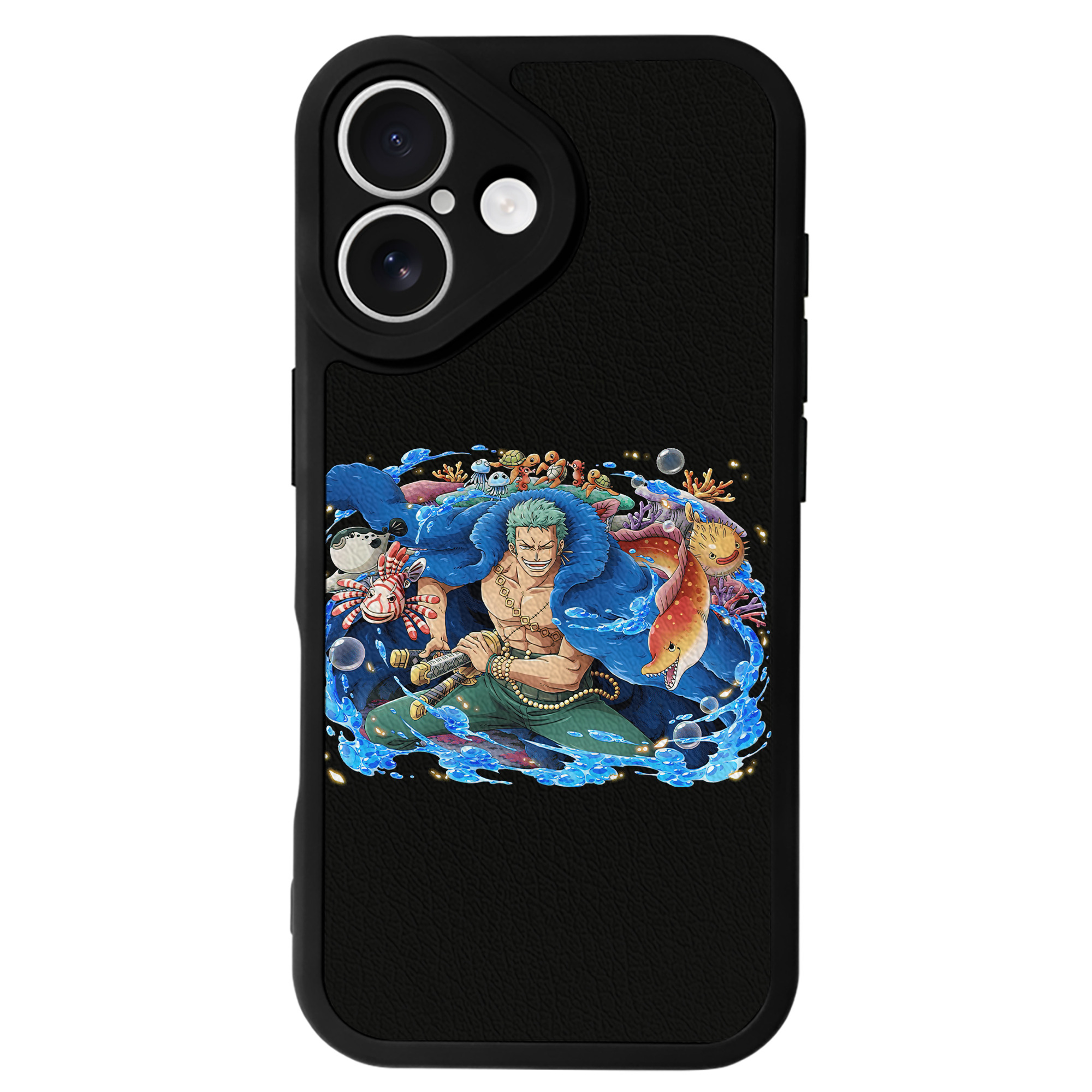 （画像用） ワンピース ロロノア・ゾロ ONE PIECE Roronoa Zoro 【iPhone 16シリーズ対応】シリコンスマホケース（レザー調） 材質：シリコン